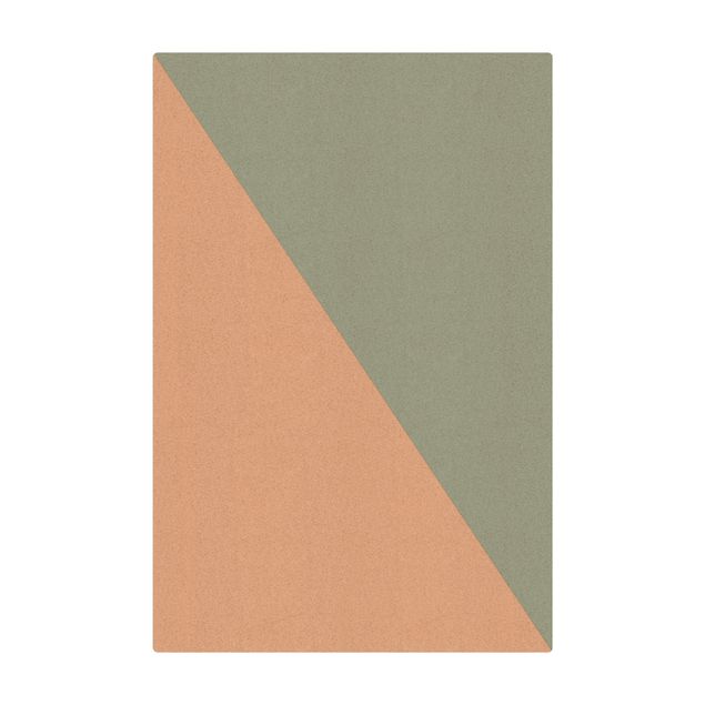 Cork mat - Simple Triangle In Olive Green - Portrait format 2:3