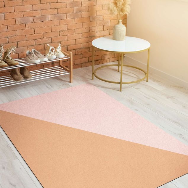 rug under dining table Simple Triangle In Light Pink