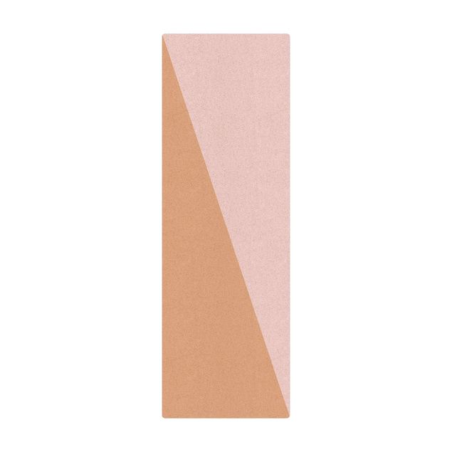 Cork mat - Simple Triangle In Light Pink - Portrait format 1:2