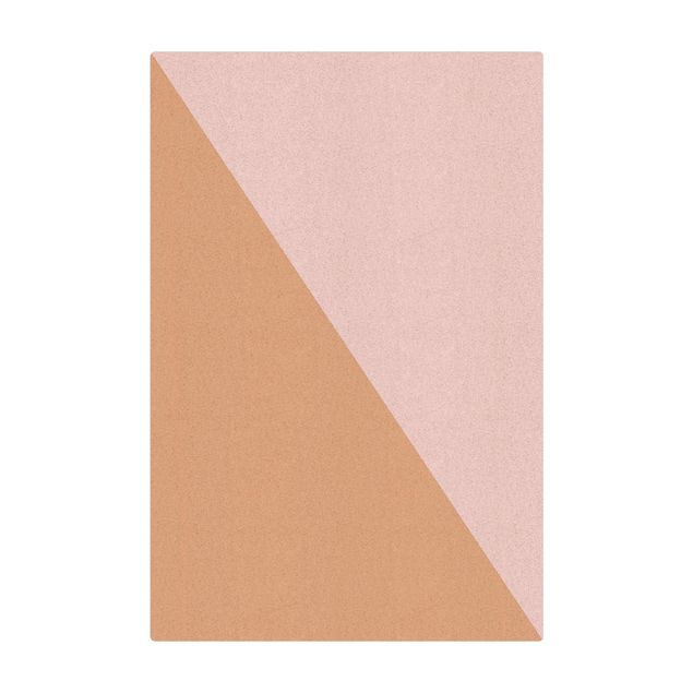 Cork mat - Simple Triangle In Light Pink - Portrait format 2:3