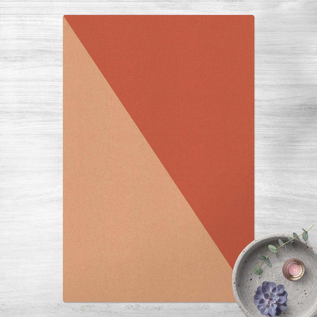 contemporary rugs Simple Triangle In Rusty Red