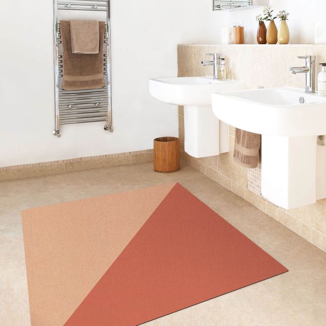 Brown rugs Simple Triangle In Rusty Red