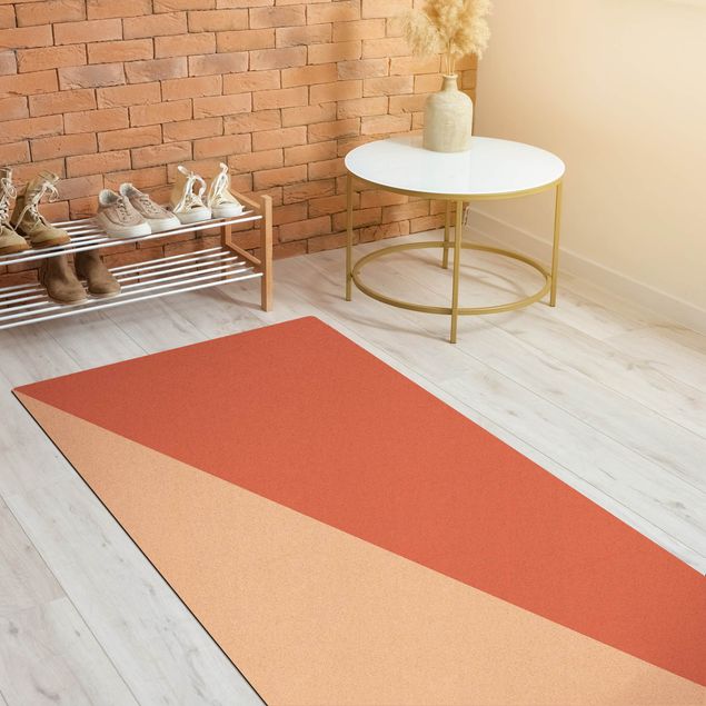 Modern rugs Simple Triangle In Rusty Red