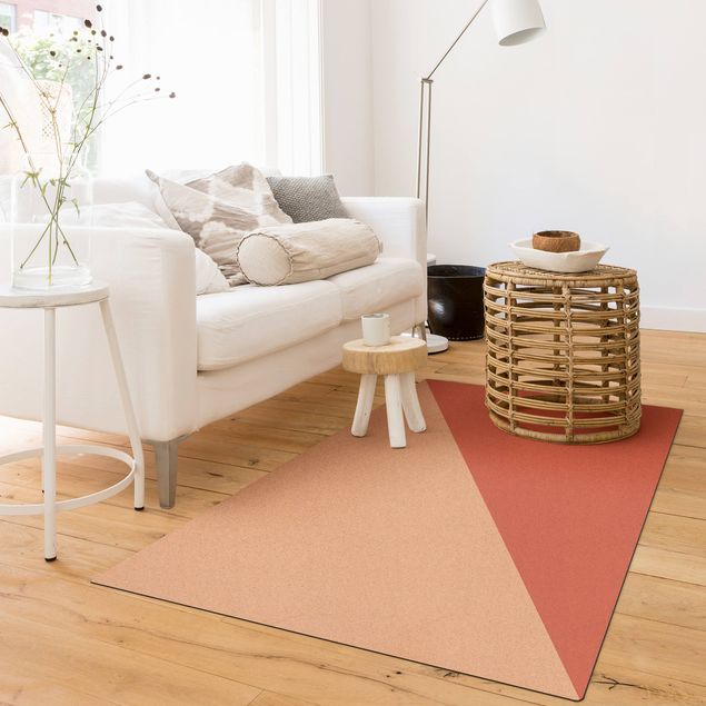 brown rugs for living room Simple Triangle In Rusty Red