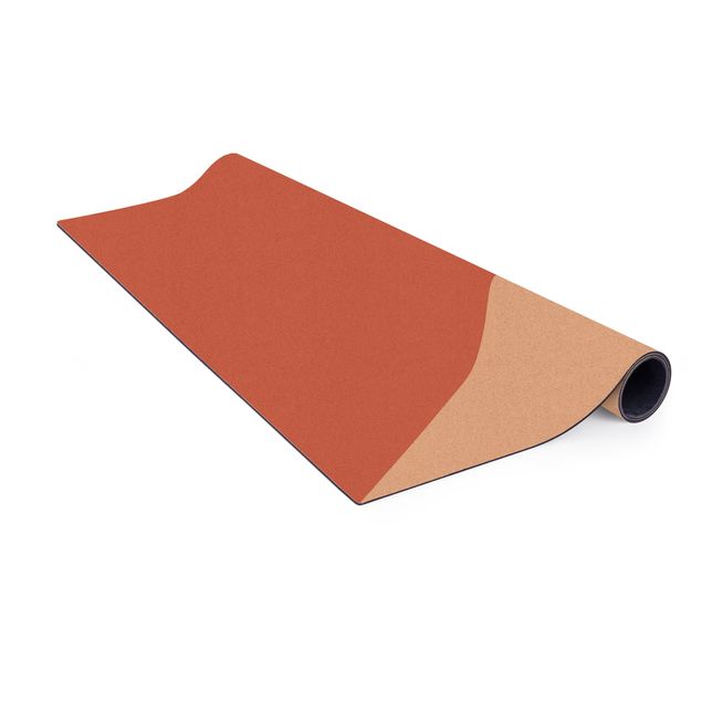 large floor mat Simple Triangle In Rusty Red