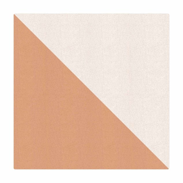 Cork mat - Simple Triangle In White - Square 1:1