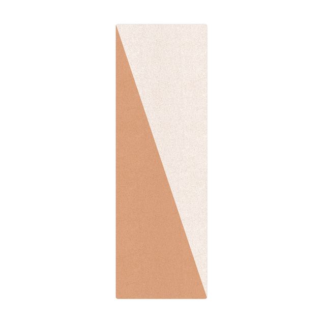 Cork mat - Simple Triangle In White - Portrait format 1:2