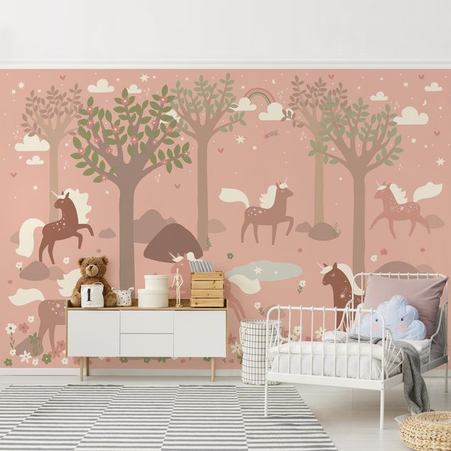 Wallpapers Unicorns in the Pink Forest