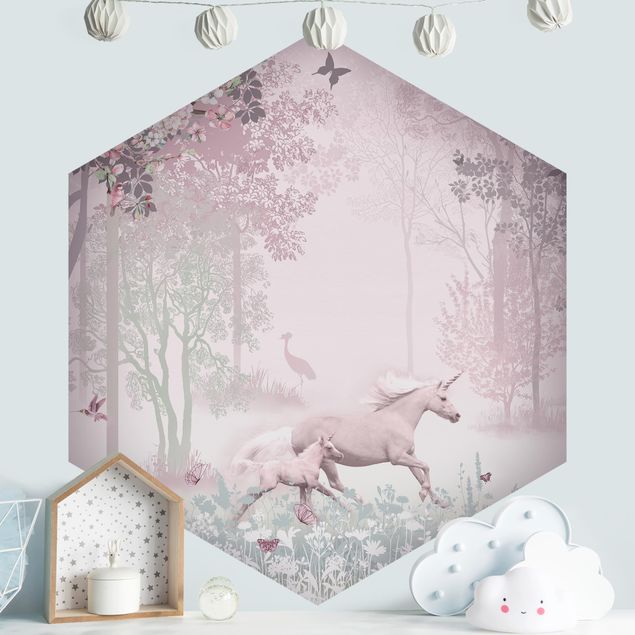 Wallpapers Unicorn On Flowering Meadow In Pink