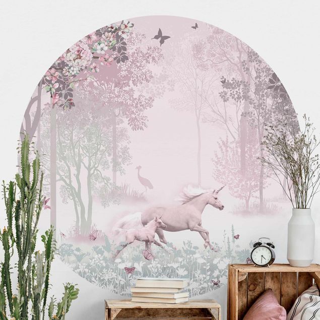 Wallpapers Unicorn On Flowering Meadow In Pink