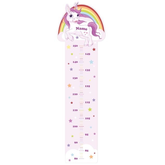 Animal print wall stickers Unicorn Rainbow With Customised Name