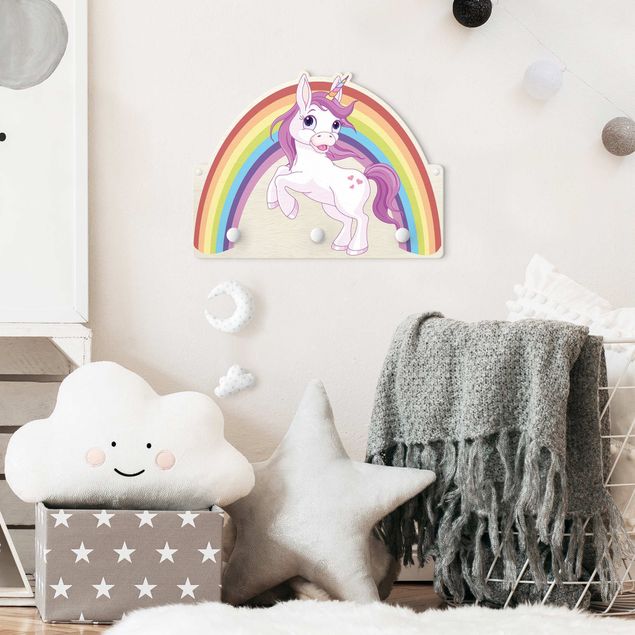 Coat rack for children - Unicorn Rainbow