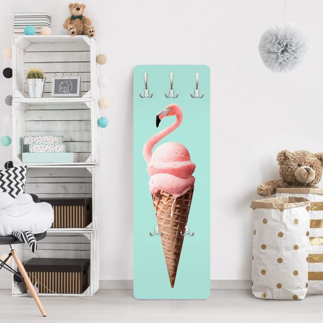 Coat rack - Ice Cream Cone With Flamingo