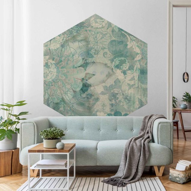 Self-adhesive hexagonal pattern wallpaper - Frost Flower