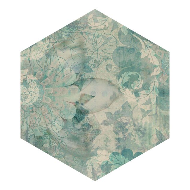Self-adhesive hexagonal pattern wallpaper - Frost Flower