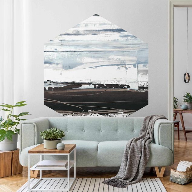 Self-adhesive hexagonal pattern wallpaper - Icy Horizon II
