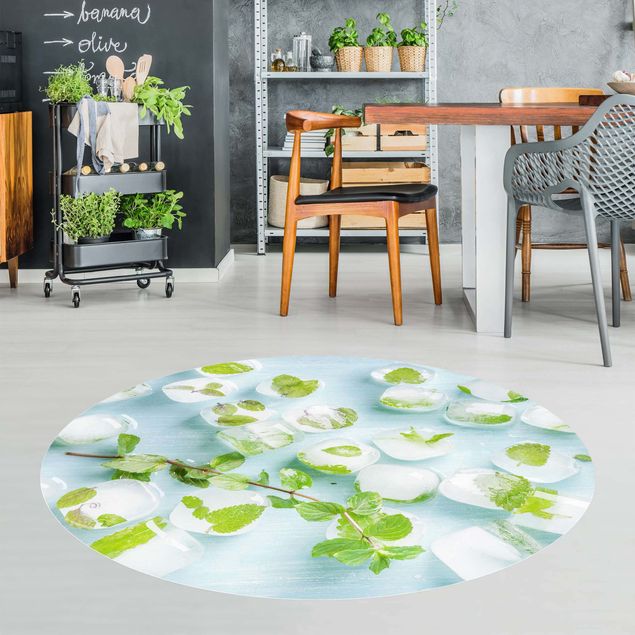 modern area rugs Ice Cubes With Mint Leaves