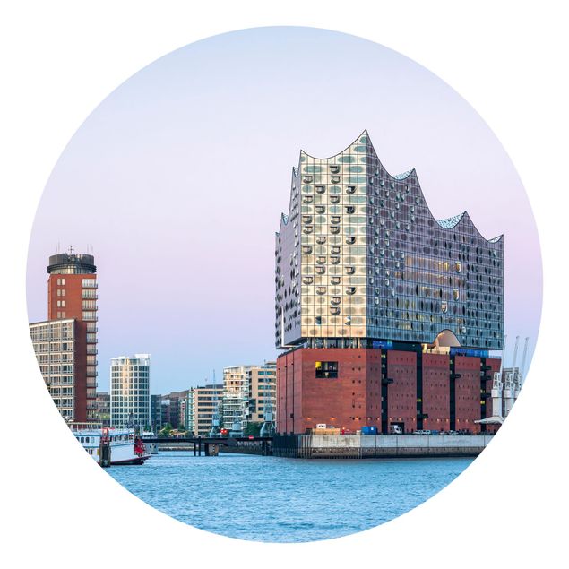 Self-adhesive round wallpaper - Elbphilharmonie Hamburg