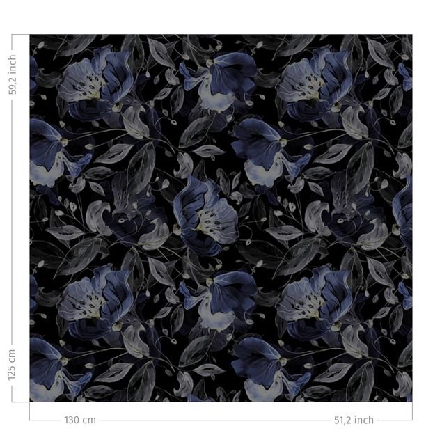 floral curtains Elegant Flower Pattern Dark