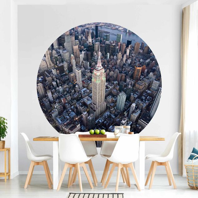 Self-adhesive round wallpaper - Empire State Of Mind