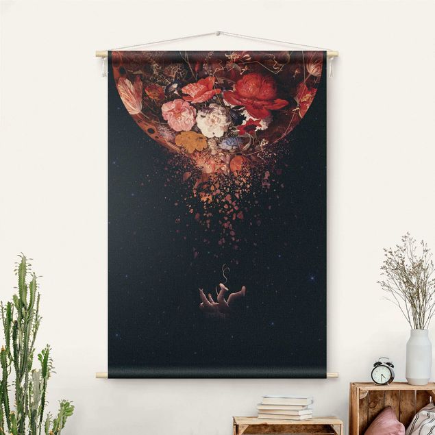 modern tapestry wall hanging Enkel Dika - Cosmic Flowers