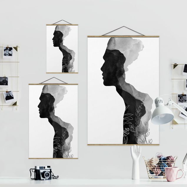 Fabric print with poster hangers - He - Portrait format 2:3