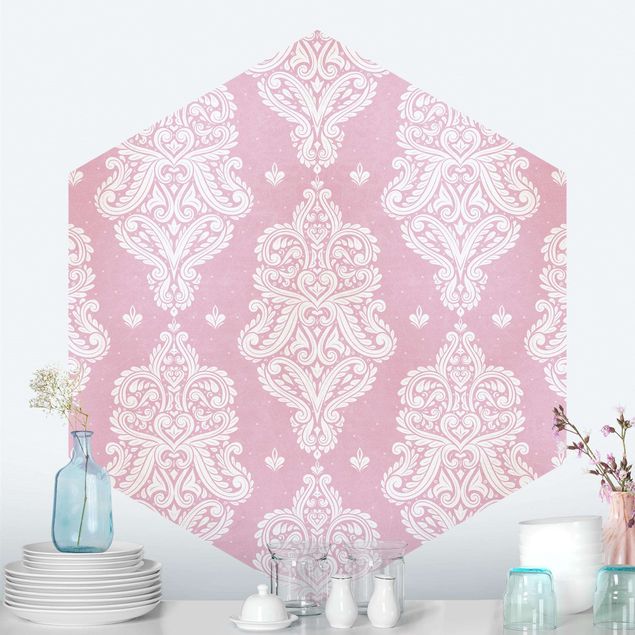 Wallpapers Strawberry Pink Baroque Pattern