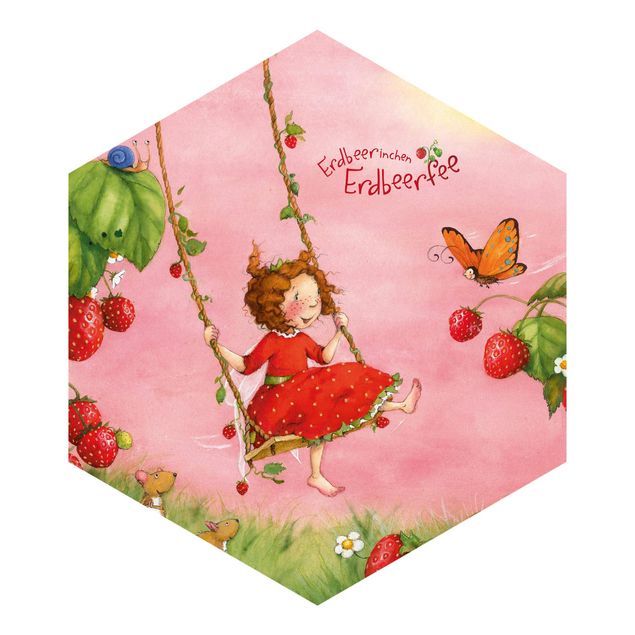 Self-adhesive hexagonal pattern wallpaper - The Strawberry Fairy - Tree Swing