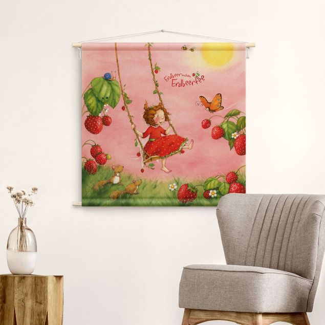 textile wall hangings The Strawberry Fairy - Tree Swing