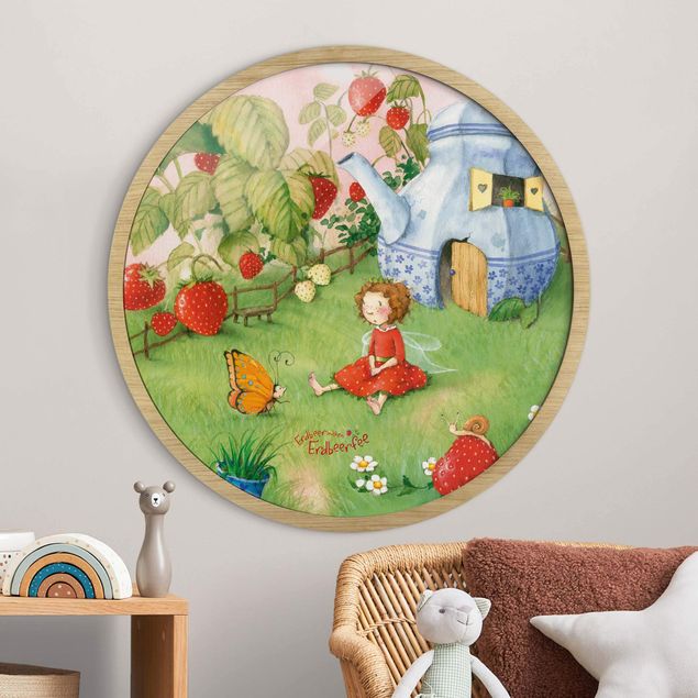 Framed prints round Little Strawberry Strawberry Fairy - In The Garden