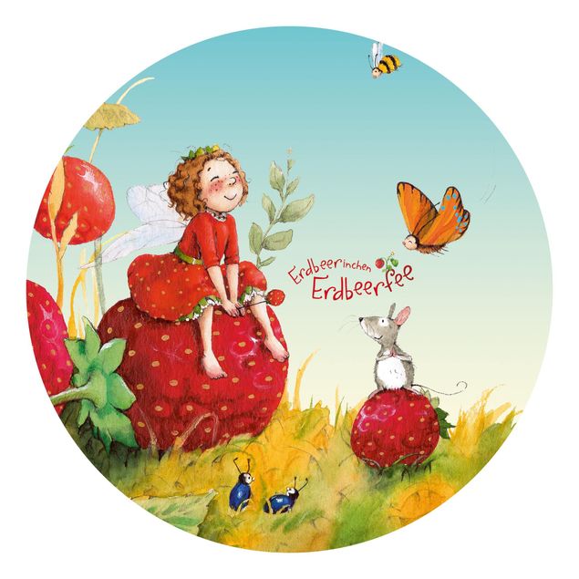Self-adhesive round wallpaper kids - Little Strawberry Strawberry Fairy - Enchanting