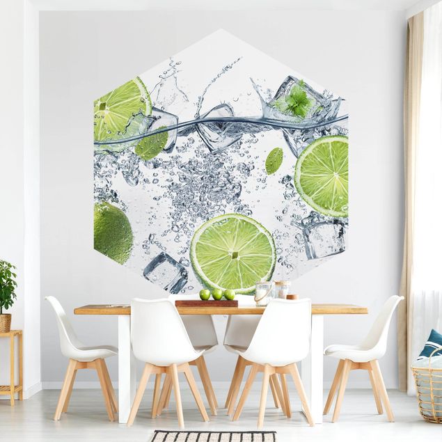 Self-adhesive hexagonal pattern wallpaper - Refreshing Lime