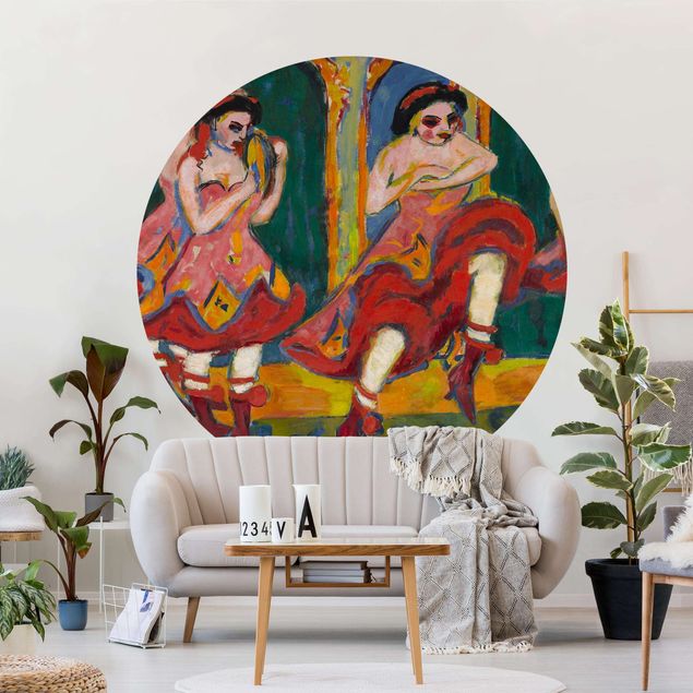 Self-adhesive round wallpaper - Ernst Ludwig Kirchner - Czardas Dancers