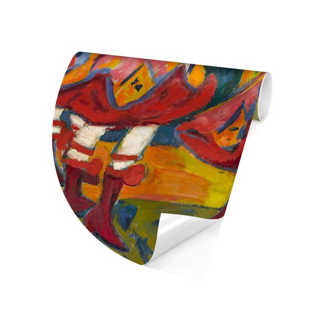 Self-adhesive round wallpaper - Ernst Ludwig Kirchner - Czardas Dancers