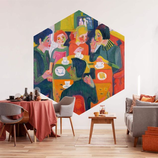 Self-adhesive hexagonal pattern wallpaper - Ernst Ludwig Kirchner - Coffee Table