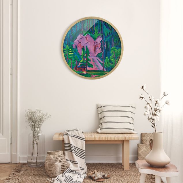 Circular framed print - Ernst Ludwig Kirchner - Quarry At Wildboden