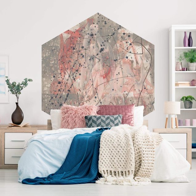 Self-adhesive hexagonal pattern wallpaper - Blush I