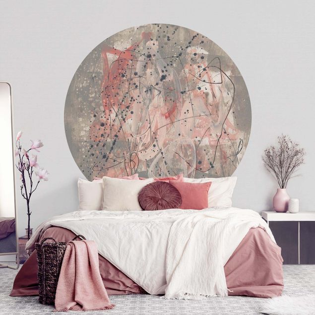Self-adhesive round wallpaper - Blush I