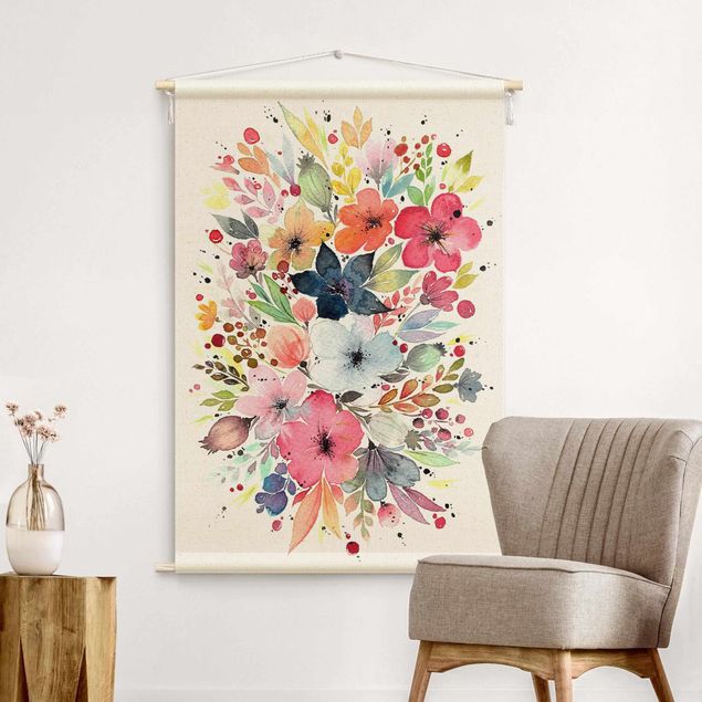 flower tapestry Esther Meinl - Colourful Watercolour Flowers