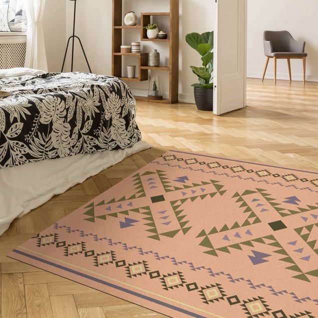 green rugs for living room Ethno Pattern People Of Egypt