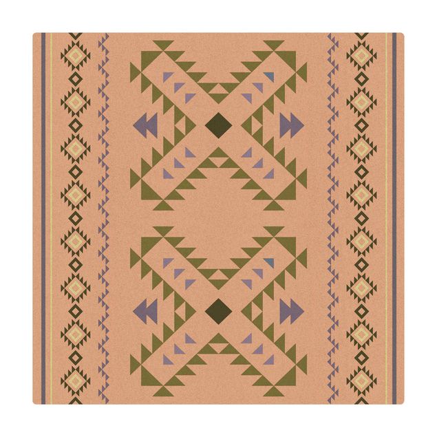 Cork mat - Ethno Pattern People Of Egypt - Square 1:1
