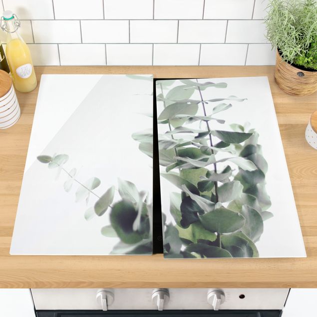 Stove top covers - Eucalyptus In White Light