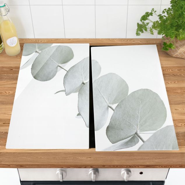 Stove top covers - Eucalyptus Branch In White Light