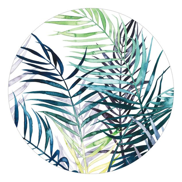Self-adhesive round wallpaper - Exotic Foliage - Palme