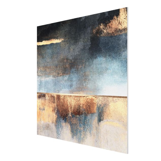 Print on forex - Abstract Lakeshore In Gold