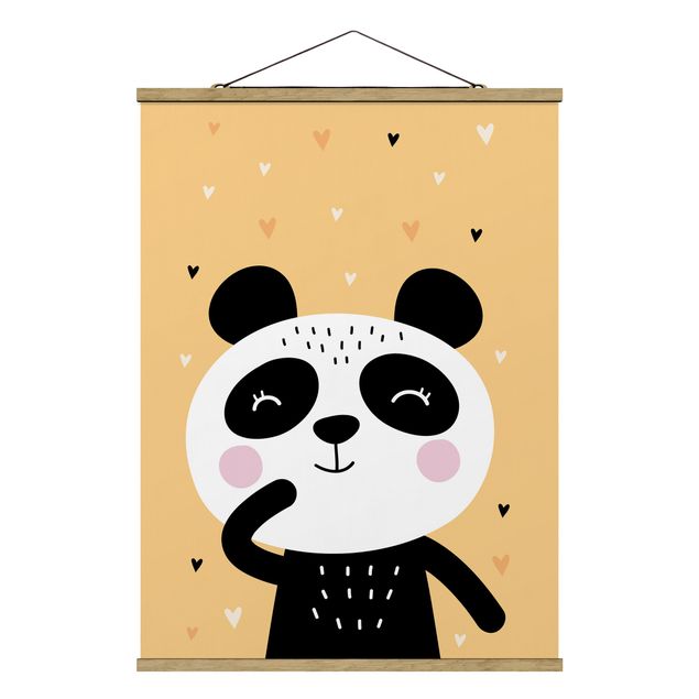 Fabric print with poster hangers - The Happiest Panda
