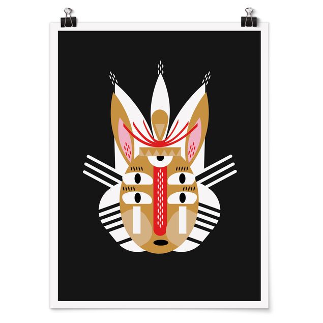 Poster - Collage Ethno Mask - Rabbit