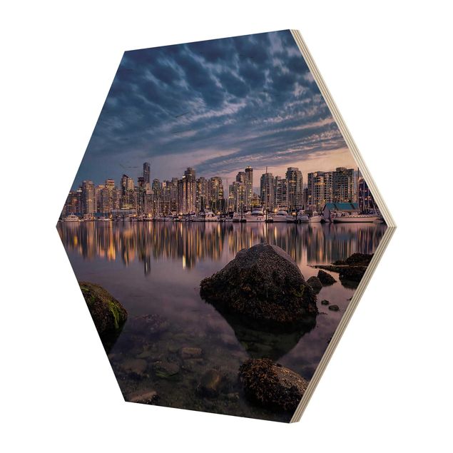 Wooden hexagon - Vancouver At Sunset