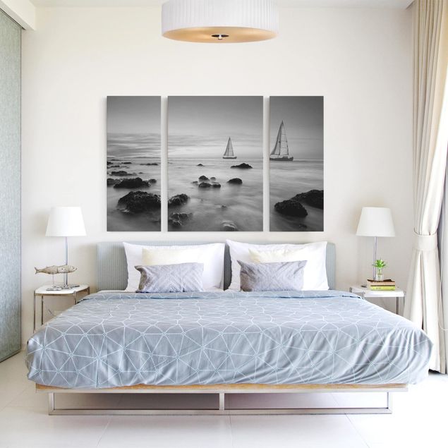 Print on canvas 3 parts - Sailboats In The Ocean II