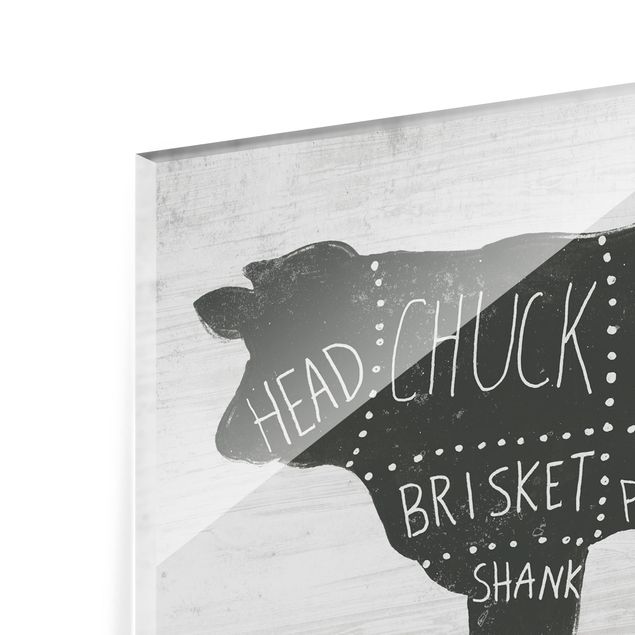 Glass Splashback - Butcher Board - Beef - Landscape 3:4
